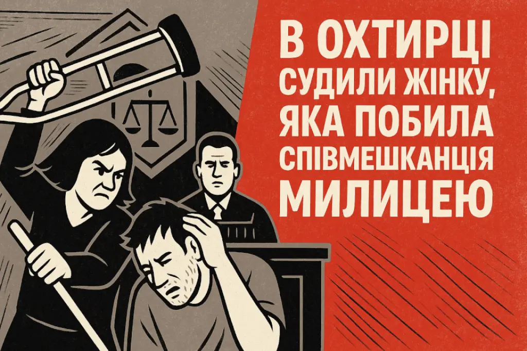 В Охтирці жінку оштрафували за побиття співмешканця милицею