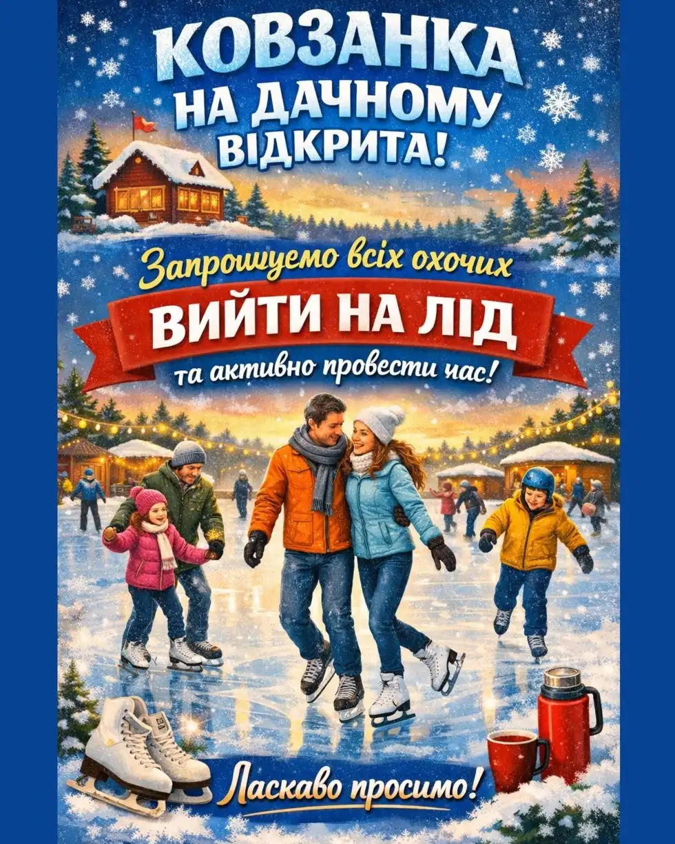 Зимове дозвілля на Дачному: в Охтирці запрацювала нова ковзанка
