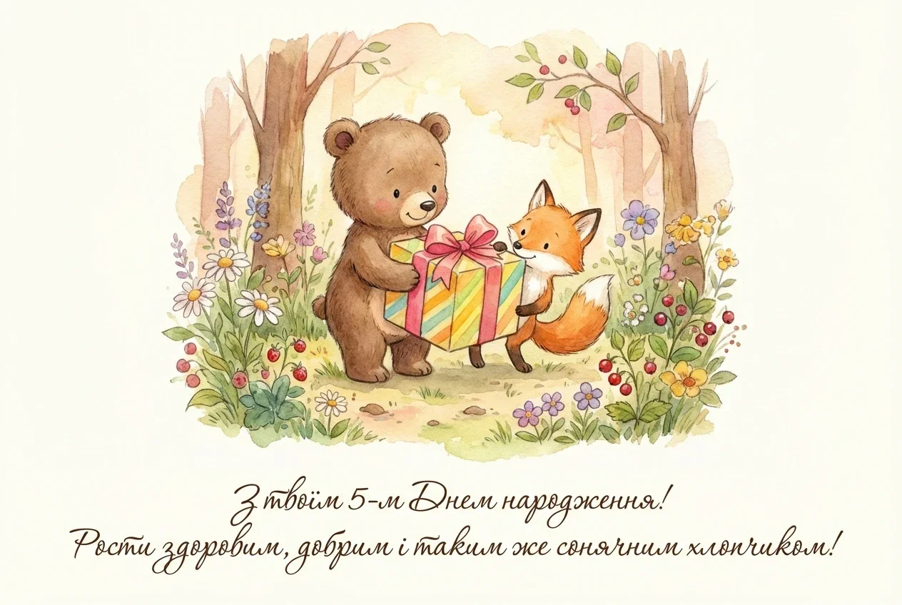 привітання з днем народження хлопчику 5 років