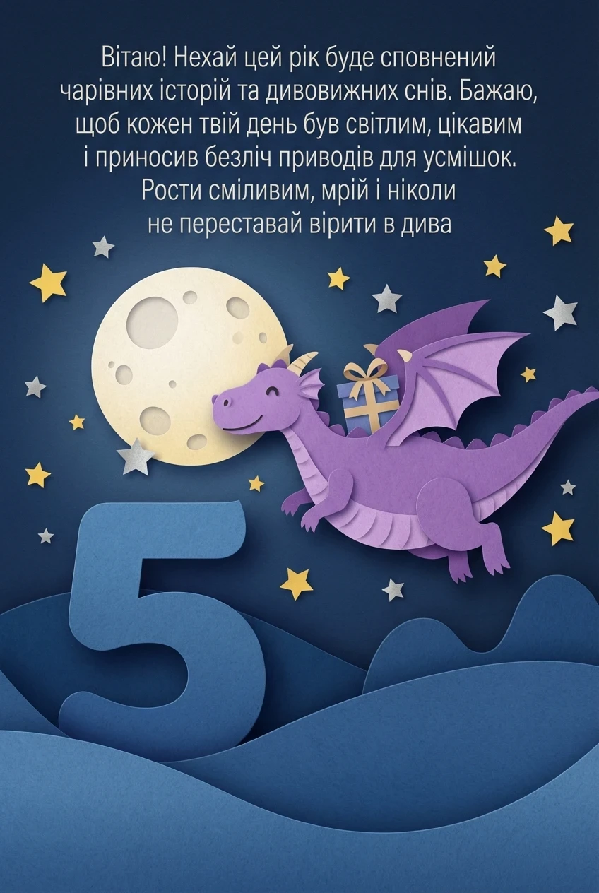 привітання з днем народження хлопчику 5 років