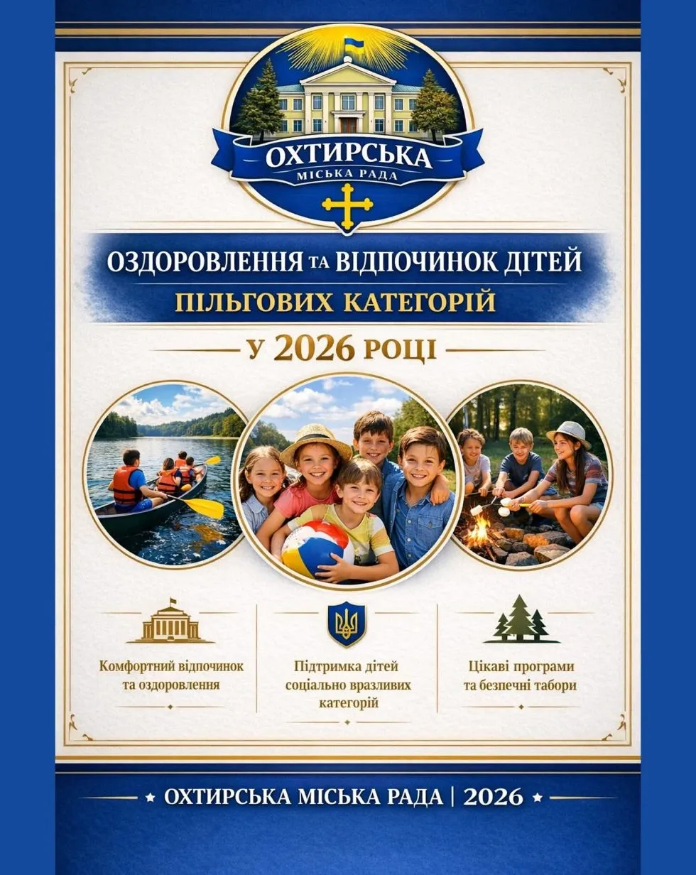 Оздоровча кампанія 2026: як дітям з Охтирки отримати безкоштовні путівки