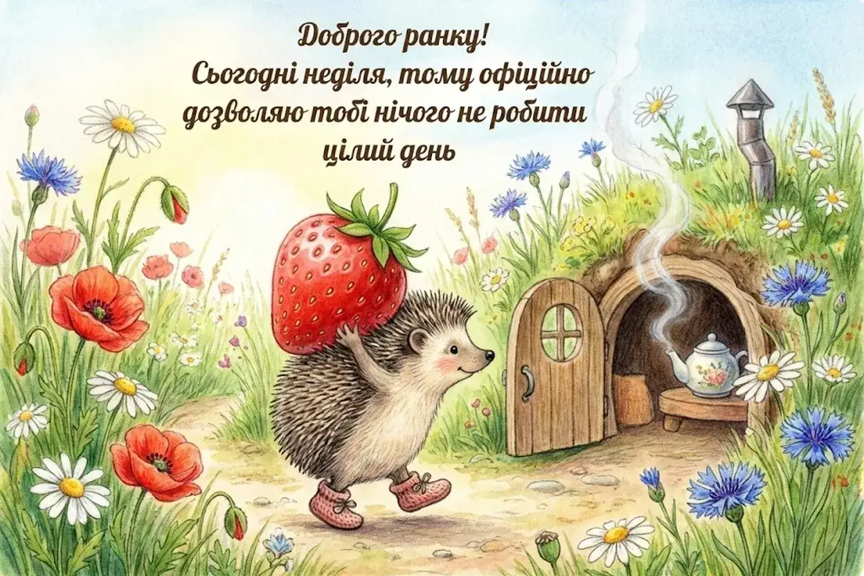 Доброго ранку, неділя: прикольні картинки та душевні побажання для найкращого вихідного