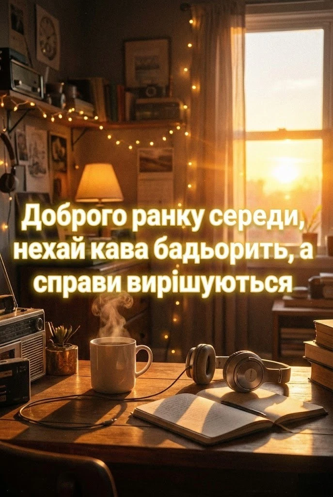 Доброго ранку середи: душевні картинки та щирі побажання для гарного настрою