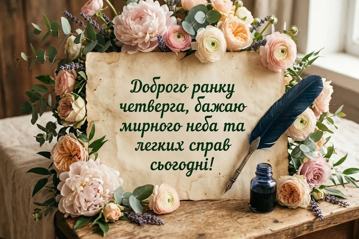 Листівка доброго ранку четверга: найтепліші привітання та красиві картинки для гарного настрою