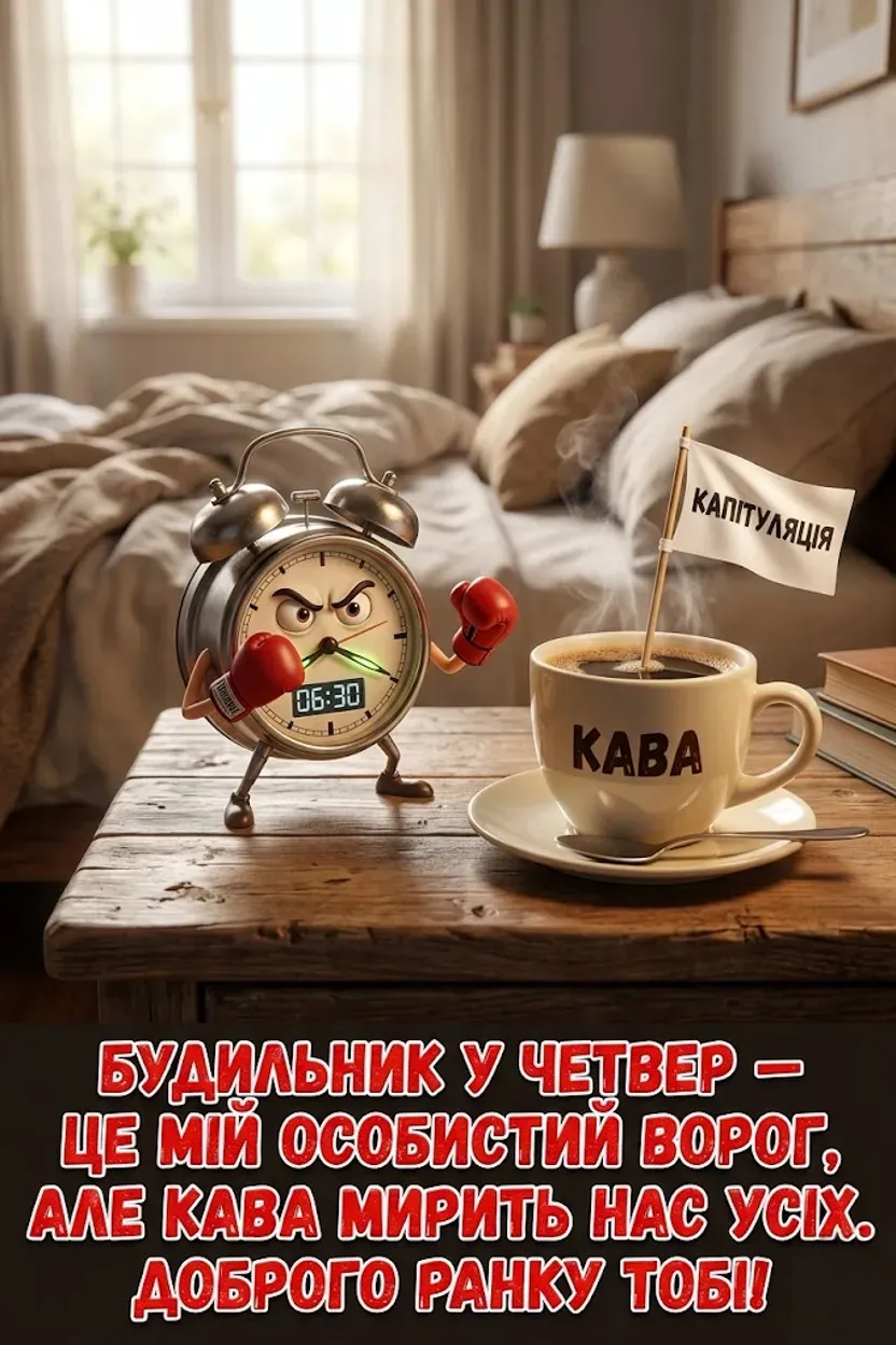 Листівка доброго ранку четверга: найтепліші привітання та красиві картинки для гарного настрою