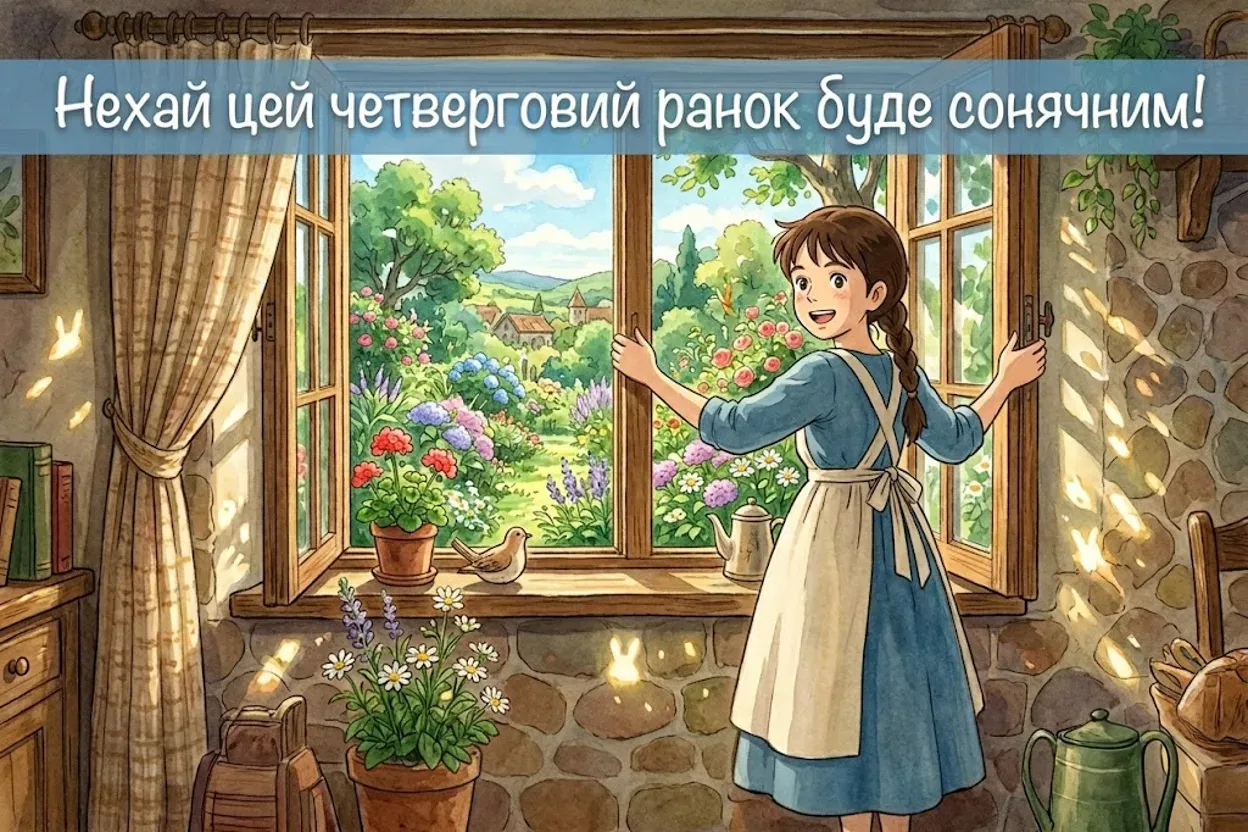 Листівка доброго ранку четверга: найтепліші привітання та красиві картинки для гарного настрою