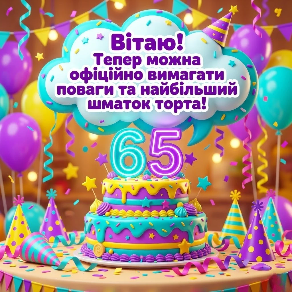 Побажання на 65 років: Здоров’я, довголіття та родинний затишок