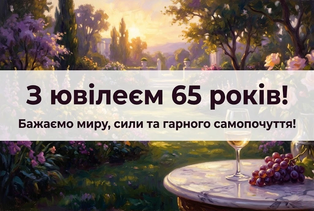 Побажання на 65 років: Здоров’я, довголіття та родинний затишок