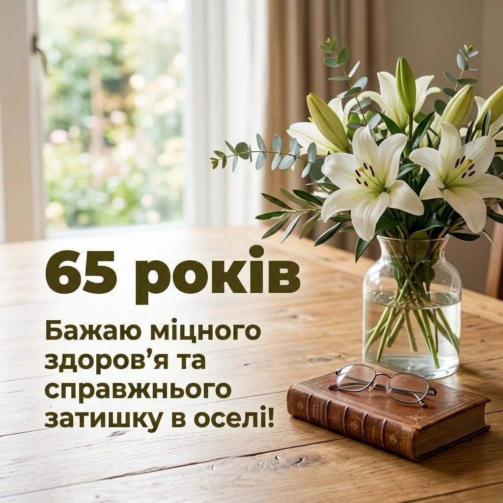 Побажання на 65 років: Здоров’я, довголіття та родинний затишок
