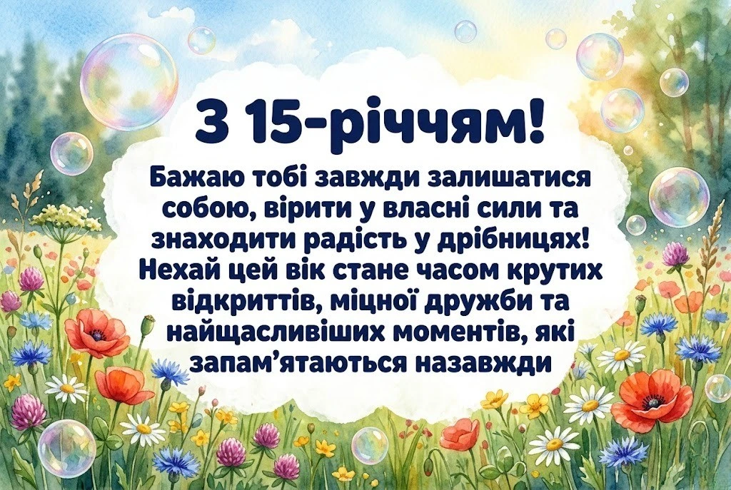 Що побажати підлітку на 15 років: ідеї для щирих та крутих привітань