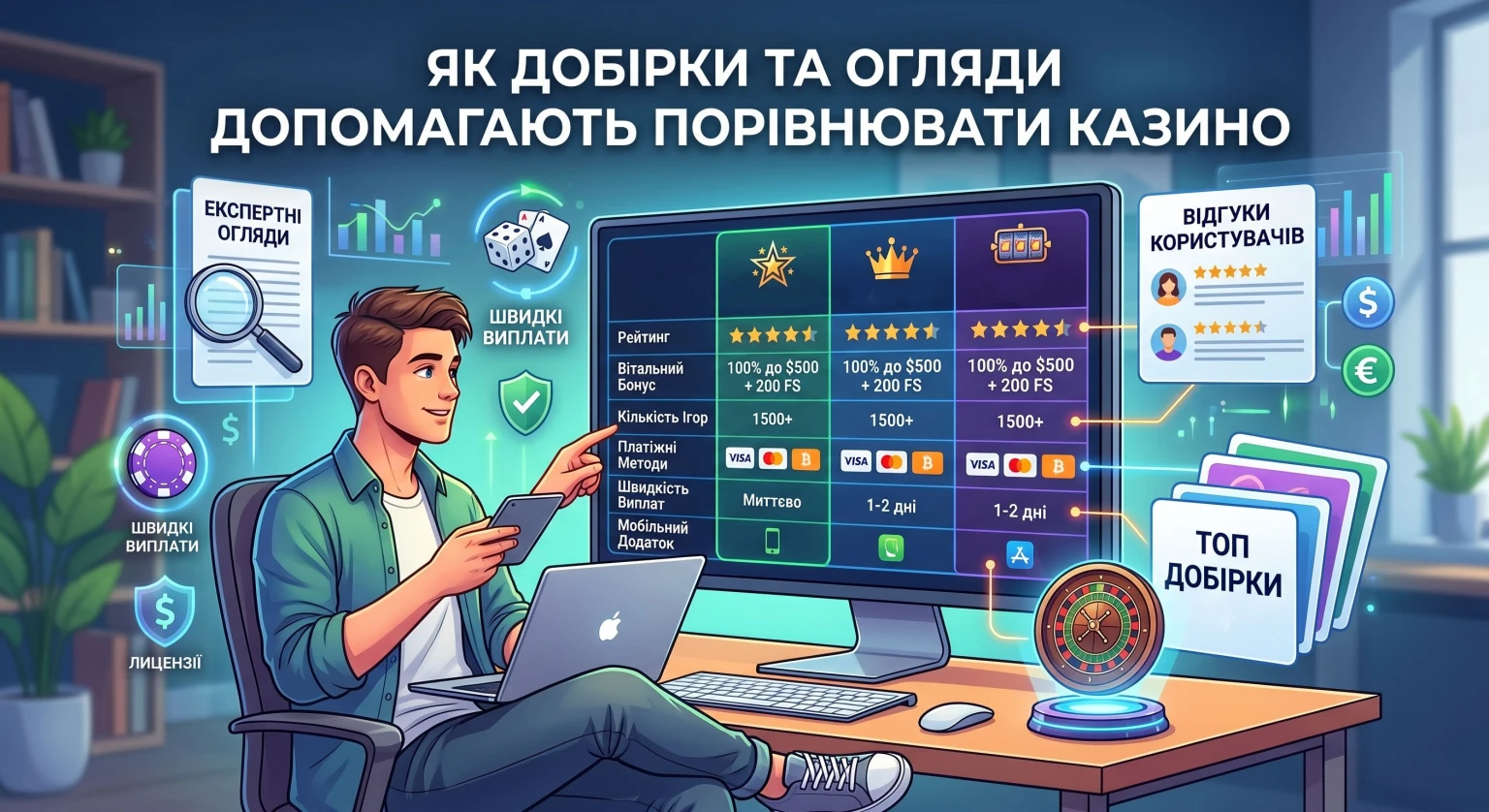 Топ казино Україна: за якими критеріями гравці обирають найкращі легальні майданчики
