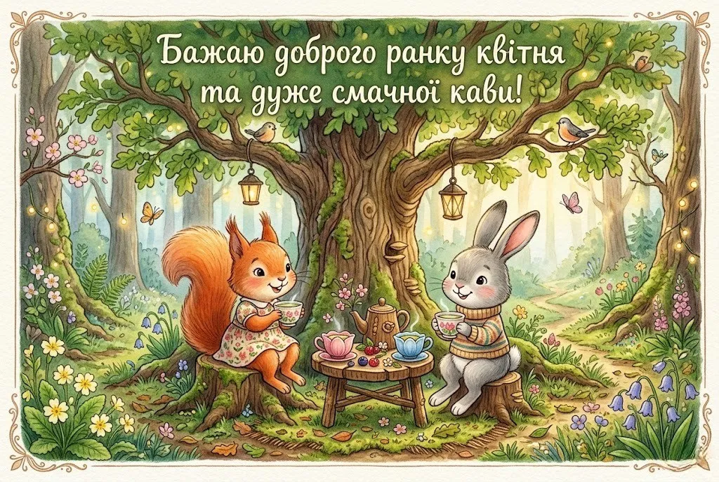 Доброго ранку квітня: картинки та ніжні листівки для весняного настрою