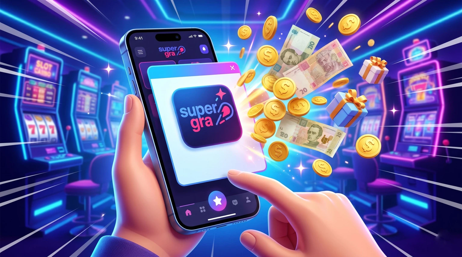 Швидке отримання в Super Gra бонусу: як забрати гроші за встановлення додатка