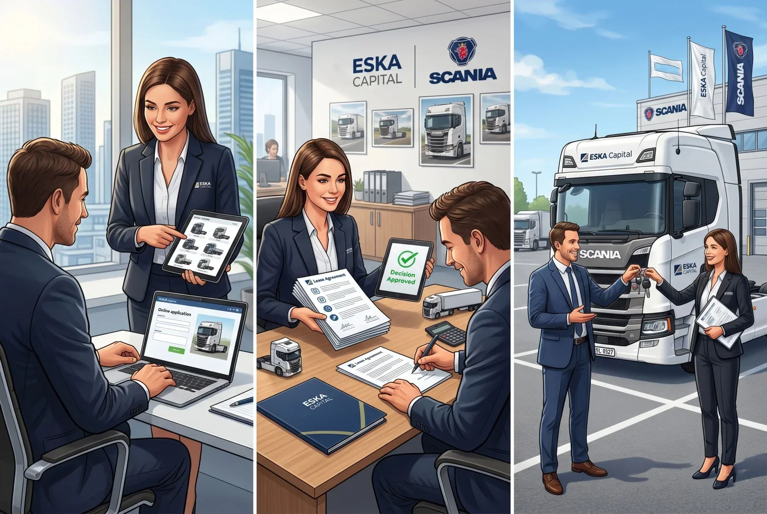 Вживані та нові вантажівки Scania в лізинг від ESKA Capital з мінімальним пакетом документів