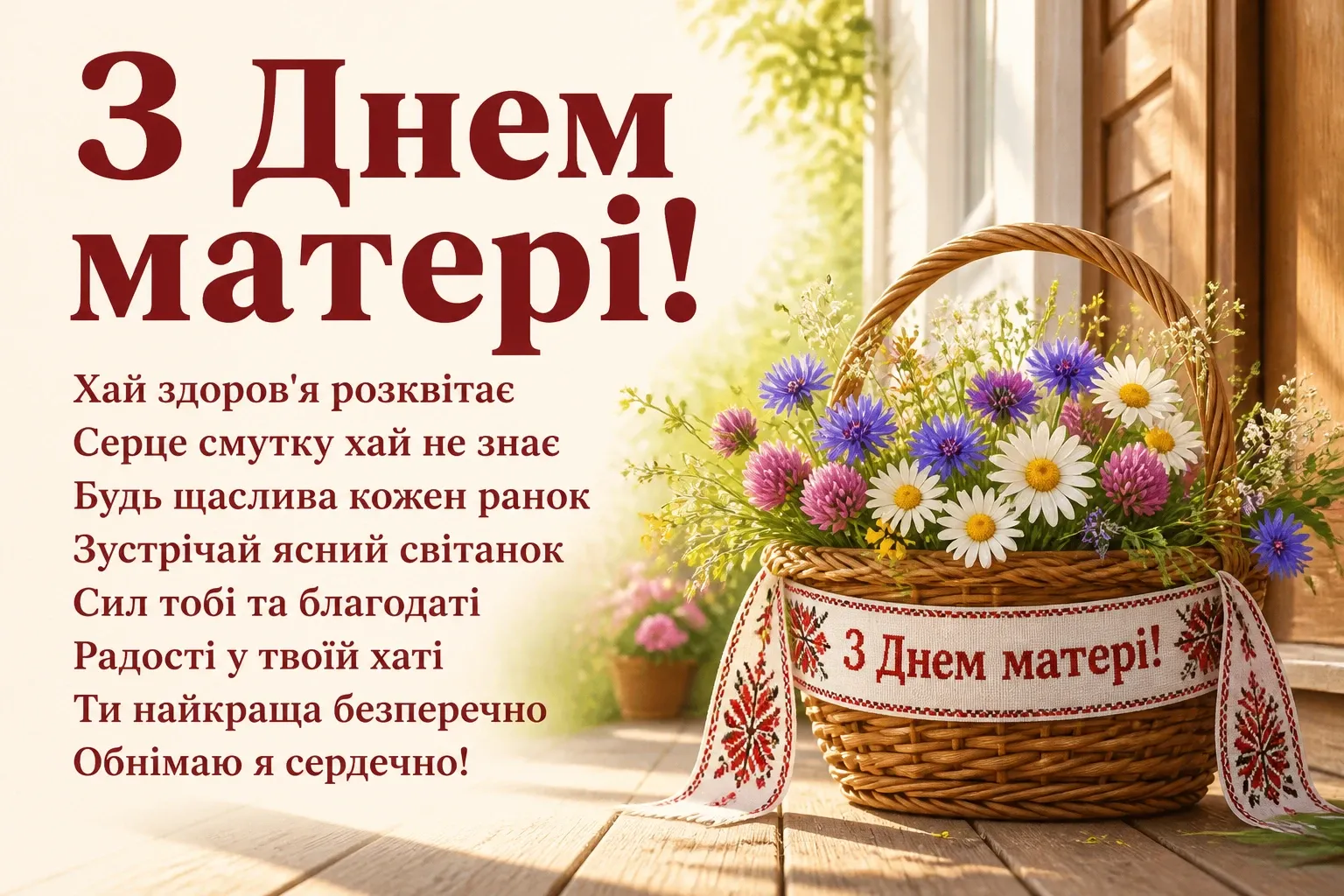 привітання з днем матері прозою