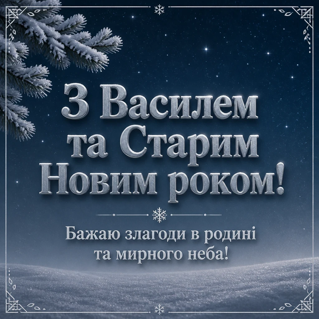 привітання з василем та старим новим роком