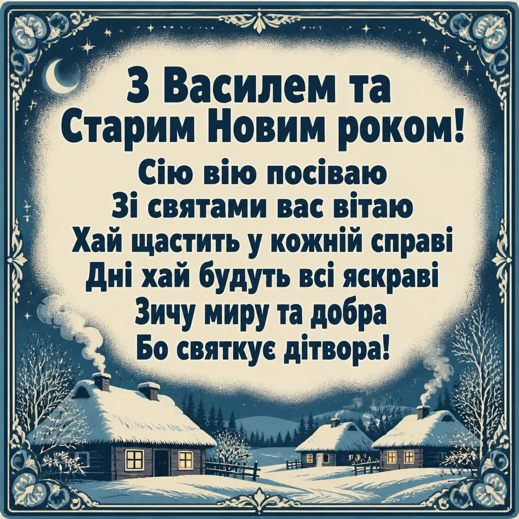 привітання з василем та старим новим роком