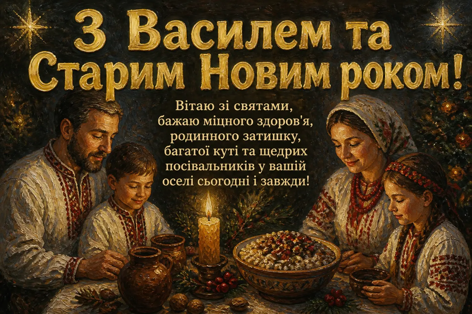 привітання з василем та старим новим роком