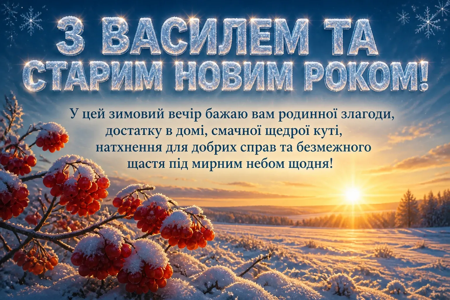 привітання з василем та старим новим роком