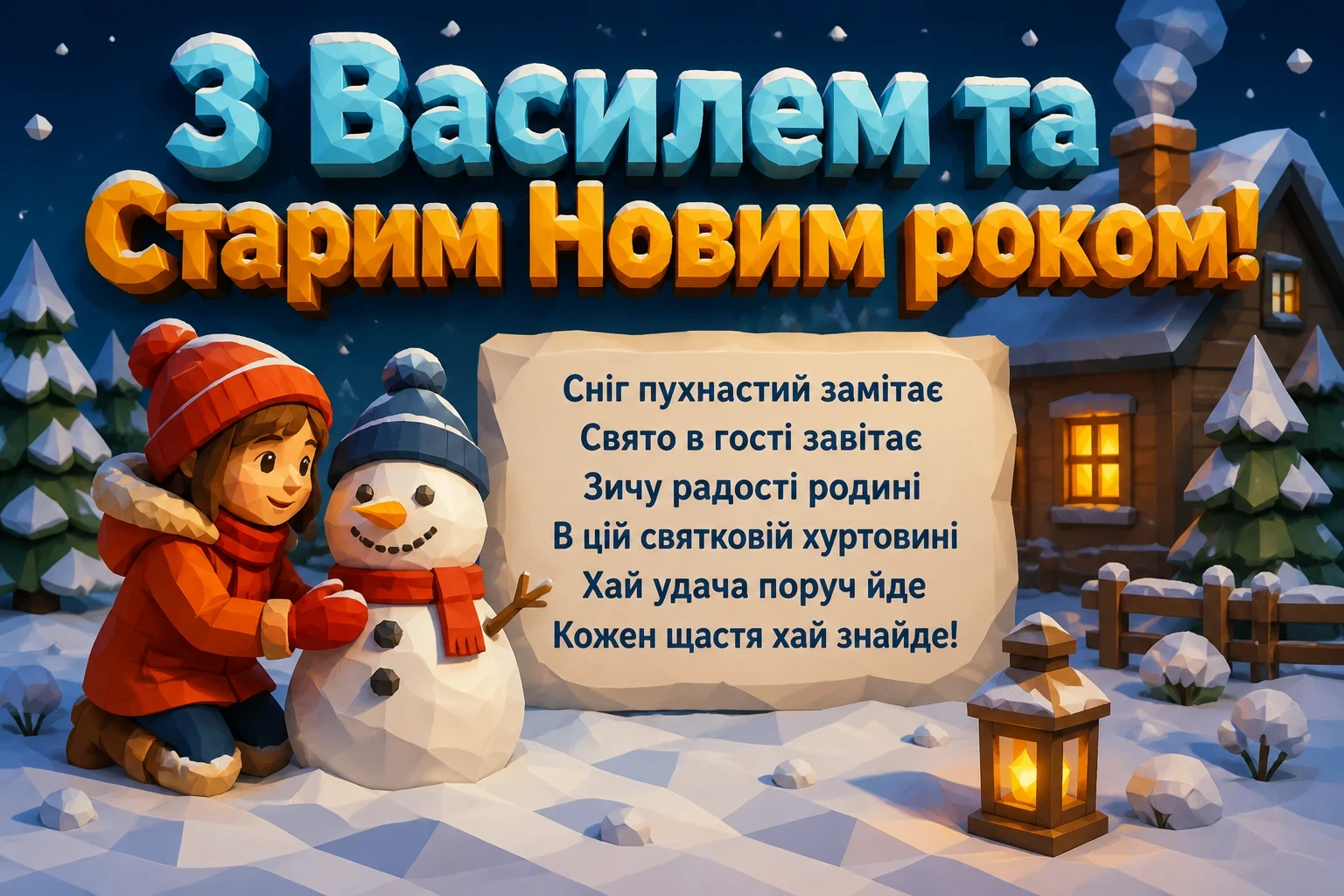 привітання з василем та старим новим роком