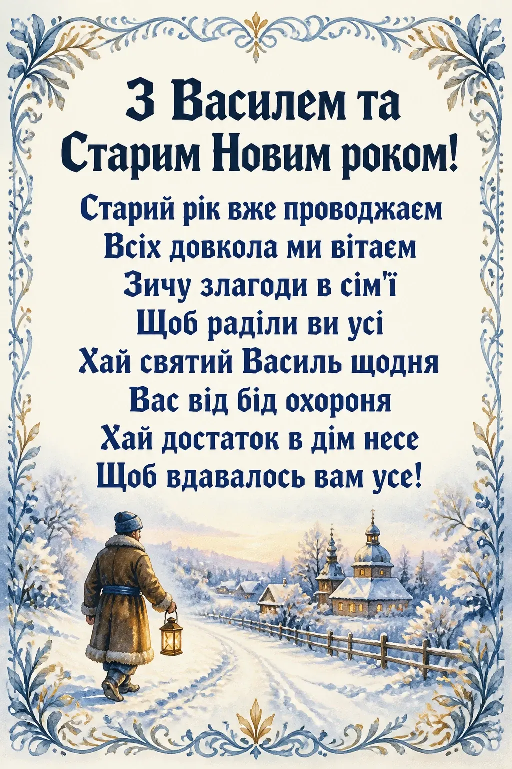 привітання з василем та старим новим роком