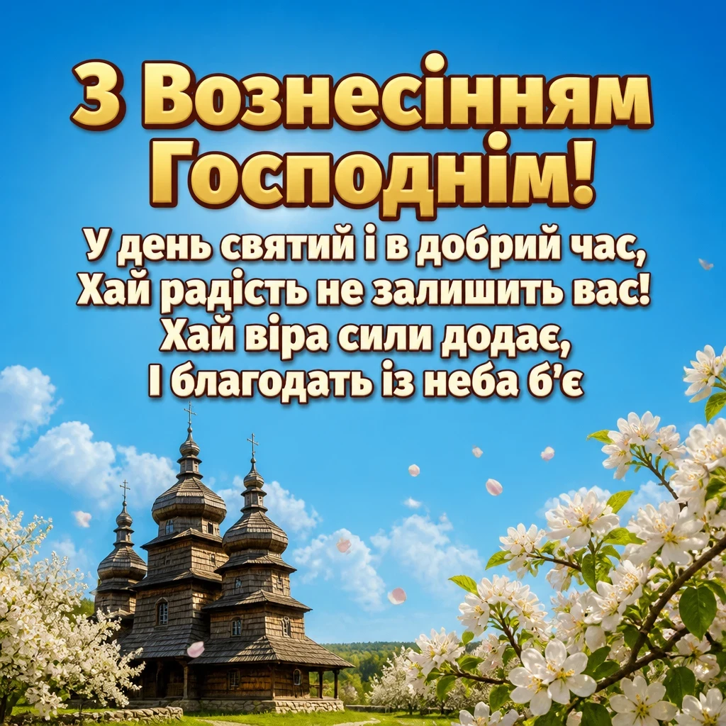 привітання з вознесінням господнім українською