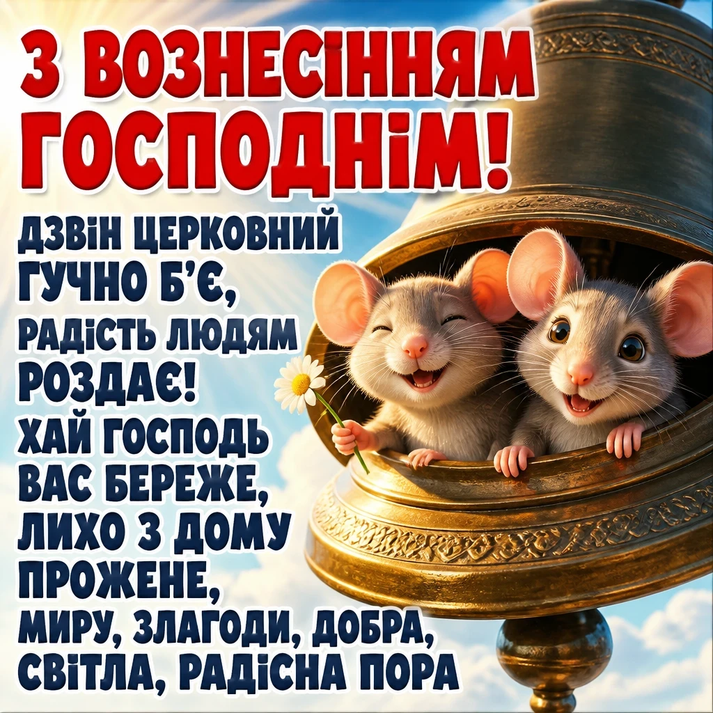 привітання з вознесінням господнім українською