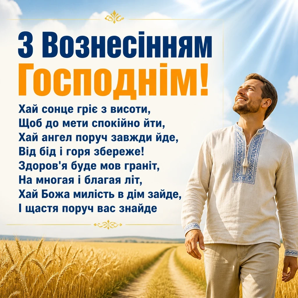 привітання з вознесінням господнім українською