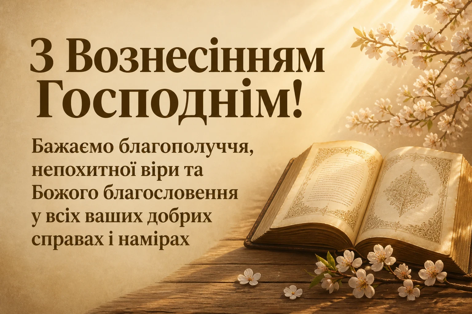 привітання з вознесінням господнім українською