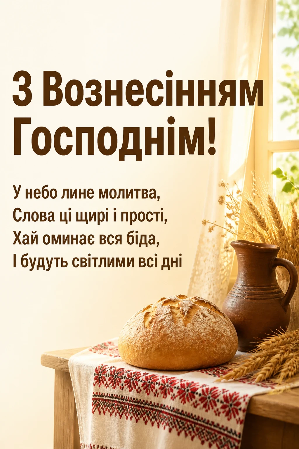 привітання з вознесінням господнім українською