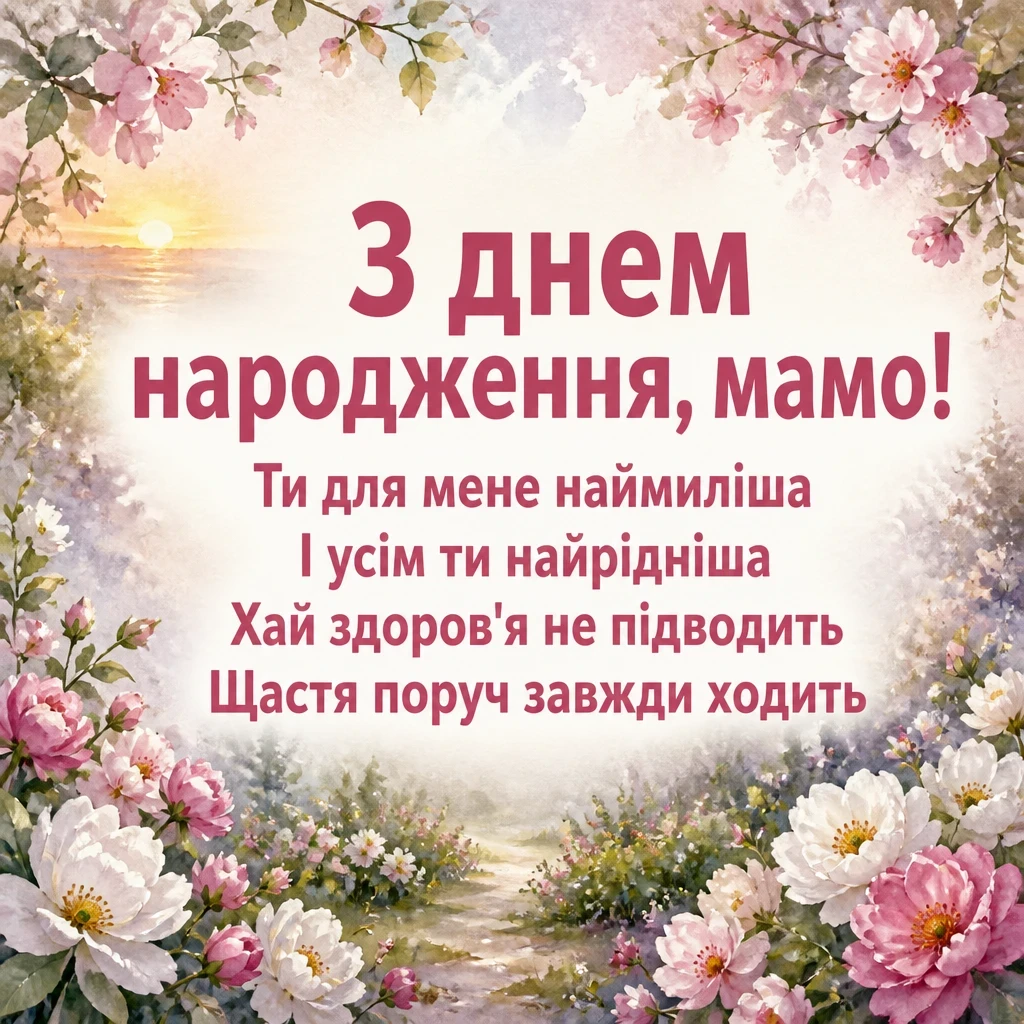 привітання маму з днем народження