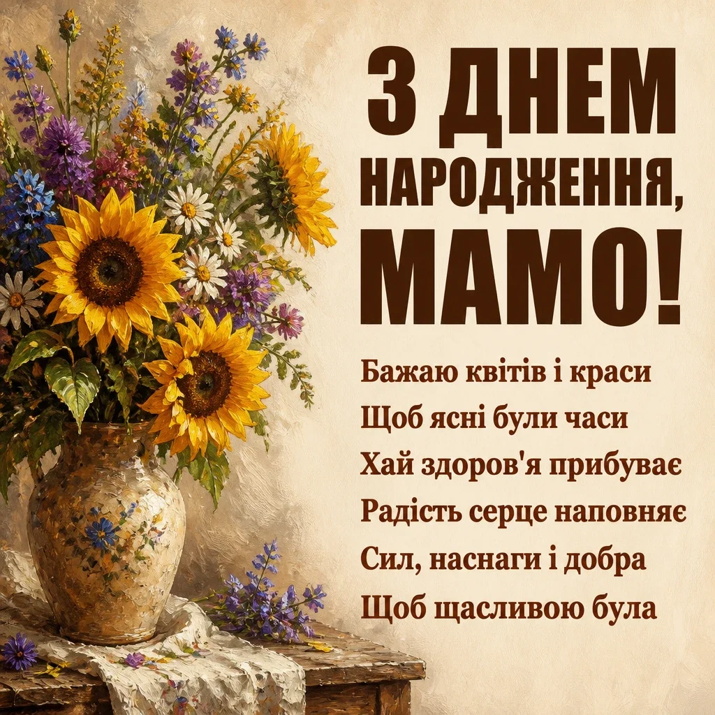 привітання маму з днем народження