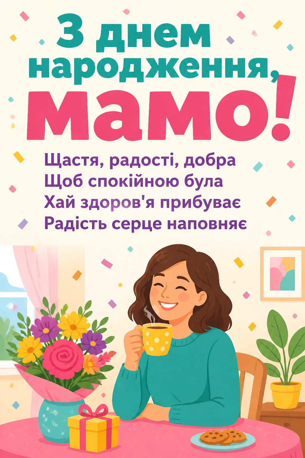 привітання маму з днем народження