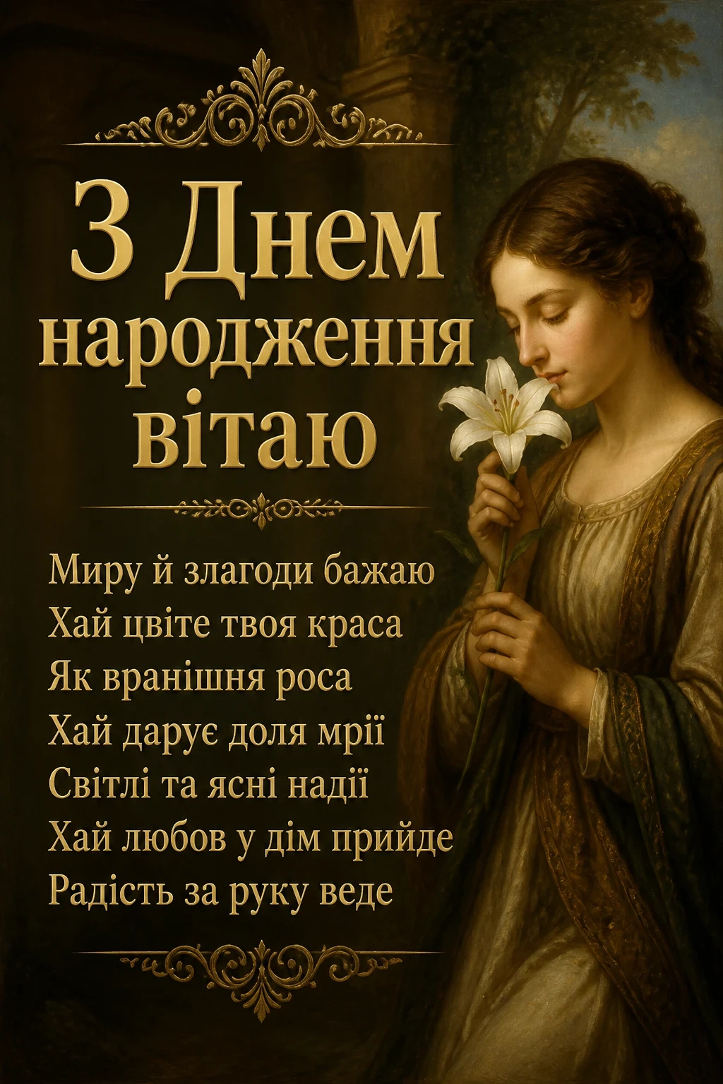 гарне привітання з днем народження жінці