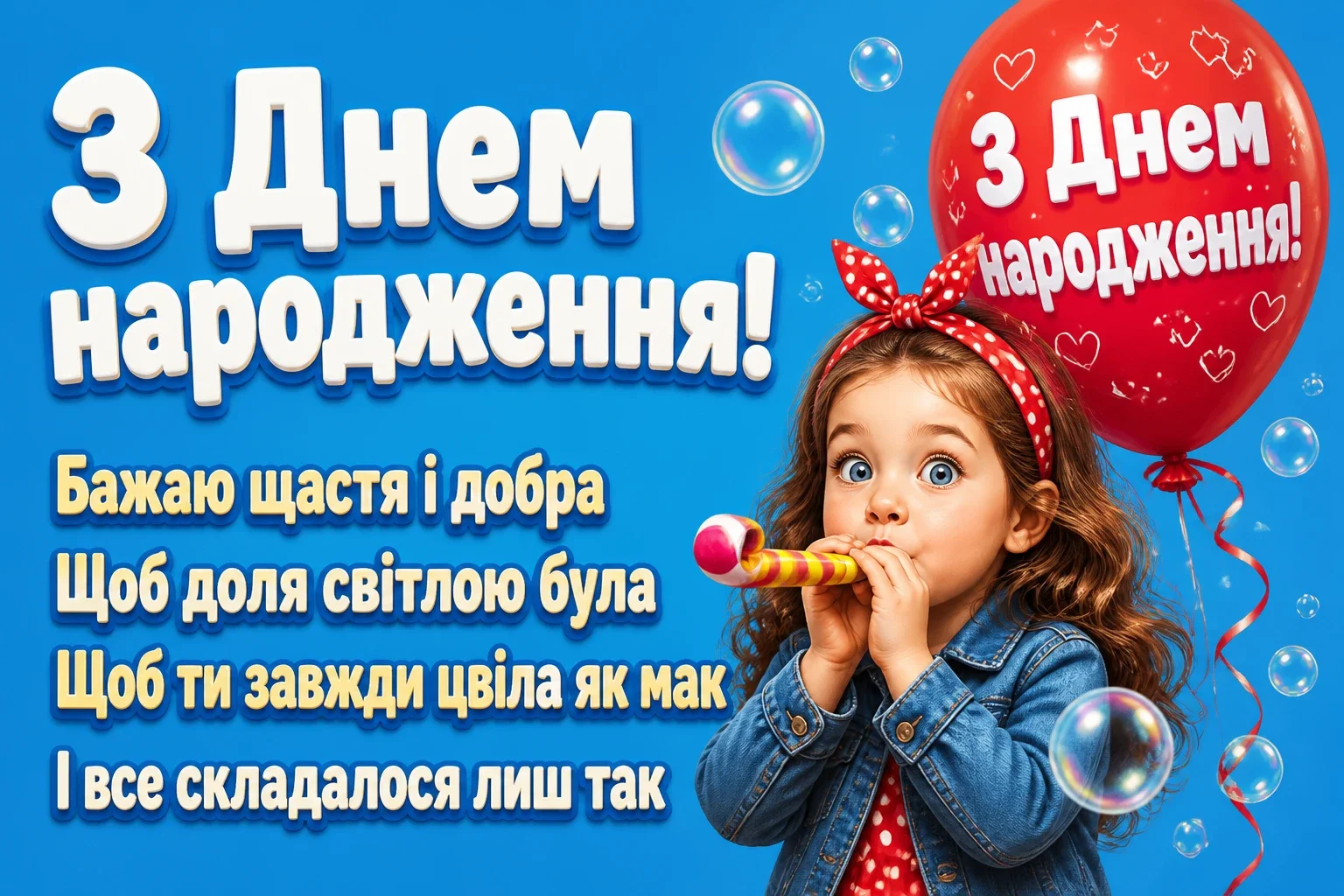 привітання з днем народження для дівчаток