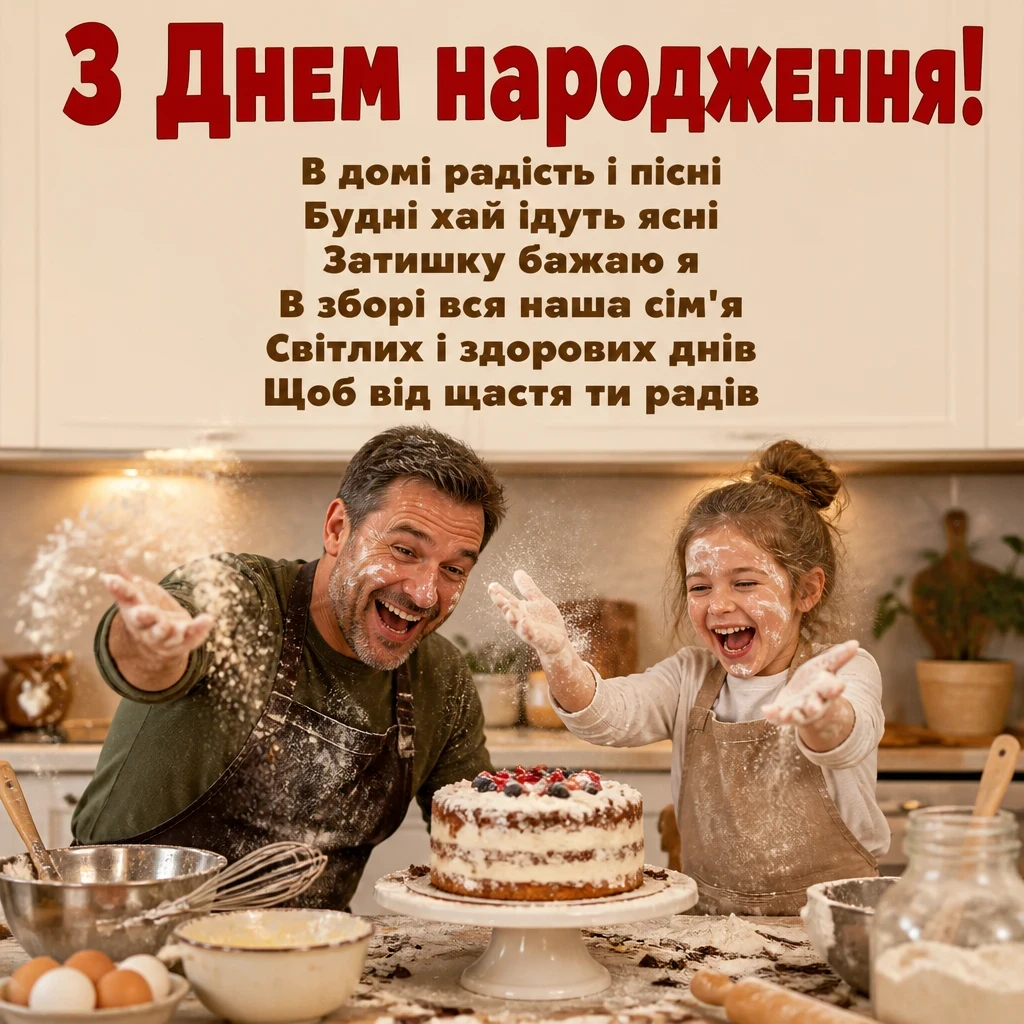 привітання з днем народження татові від дочки