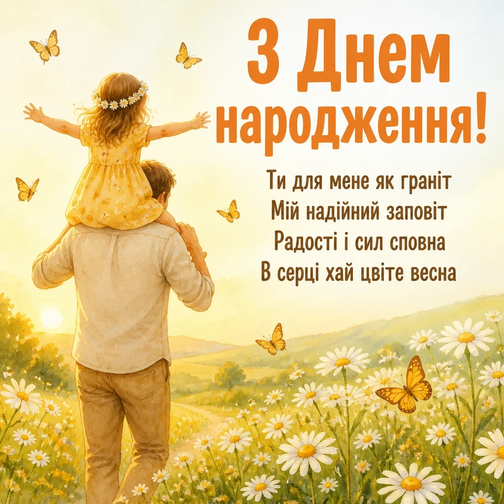 привітання з днем народження татові від дочки