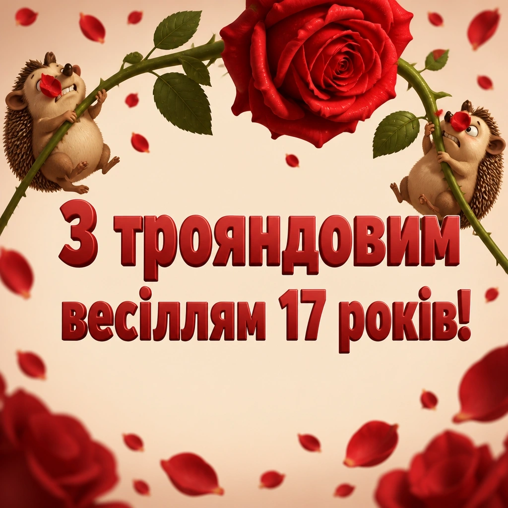 17 років трояндове весілля привітання