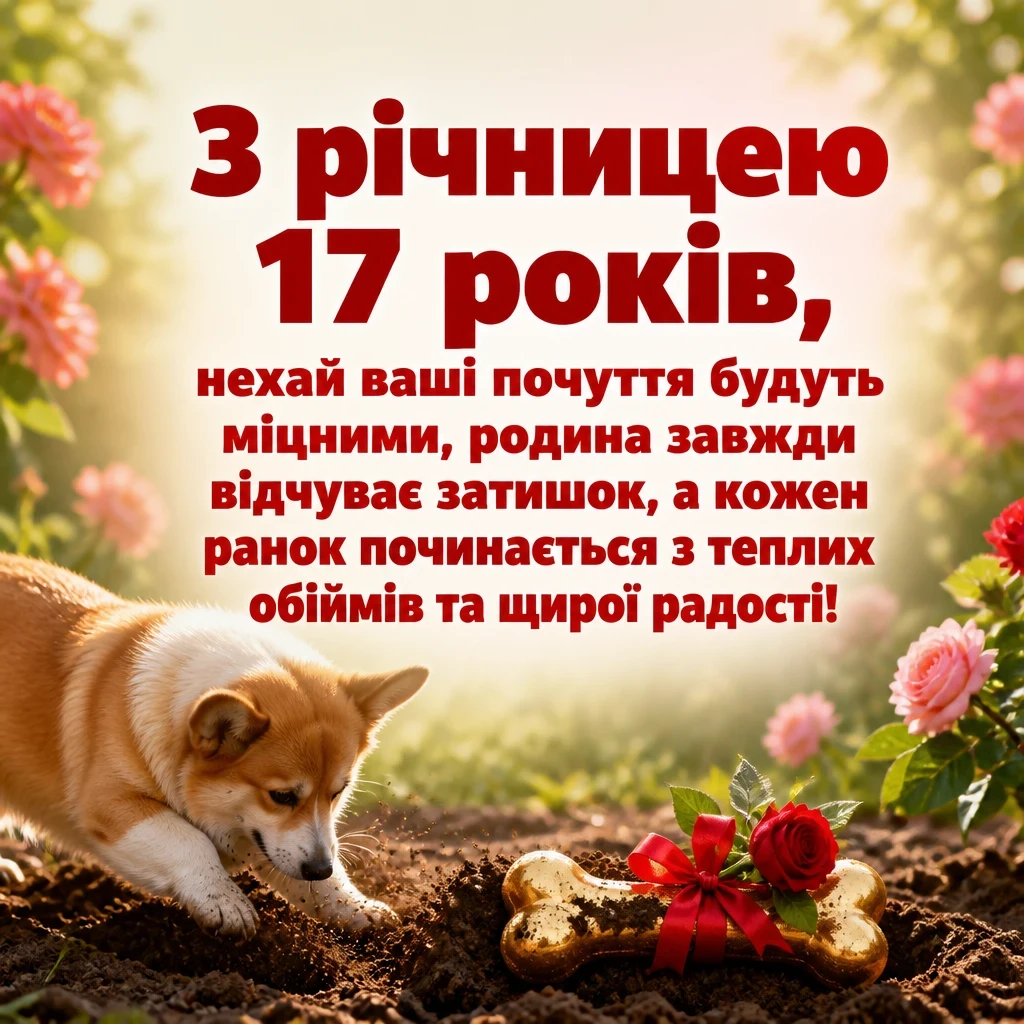 17 років трояндове весілля привітання