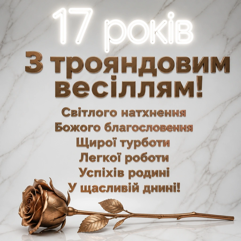 17 років трояндове весілля привітання