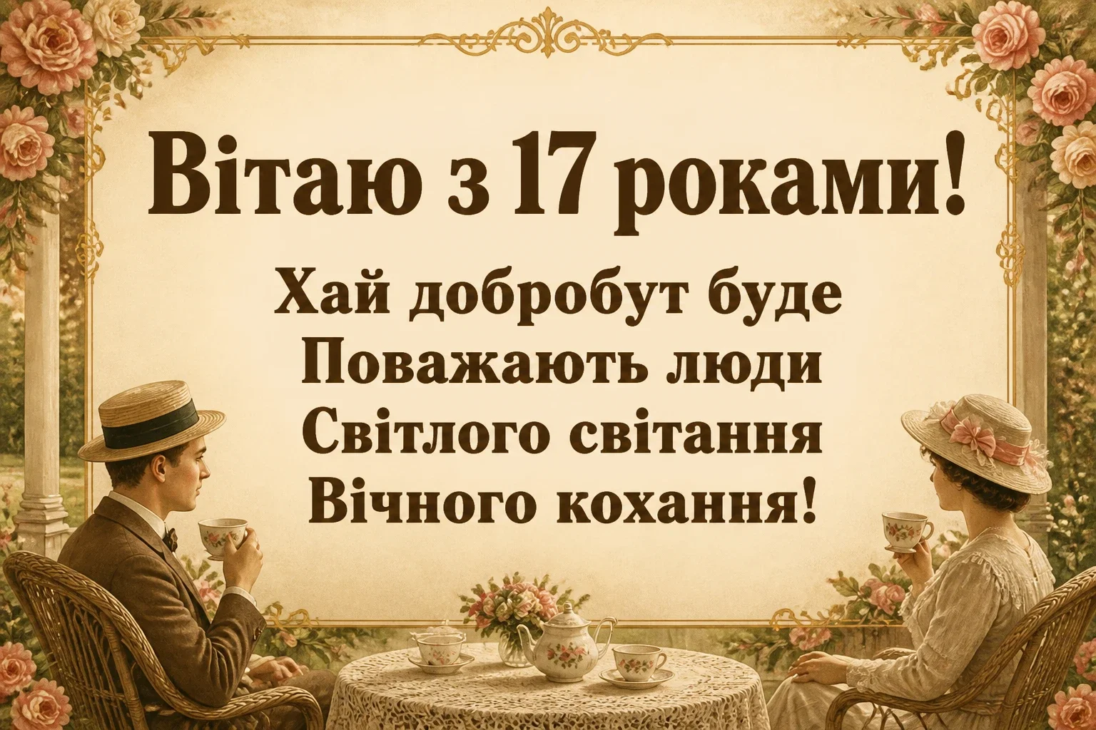 17 років трояндове весілля привітання