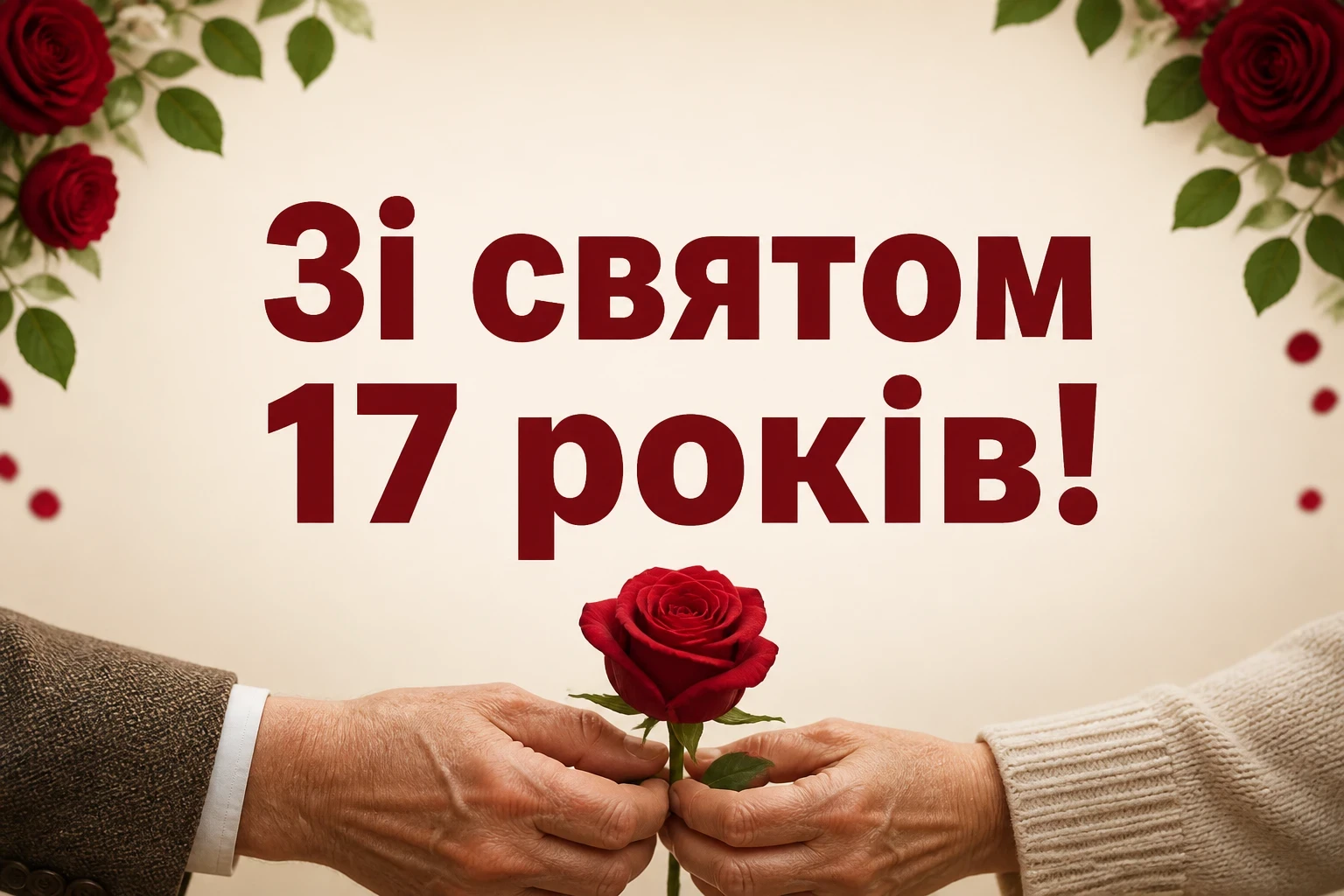 17 років трояндове весілля привітання