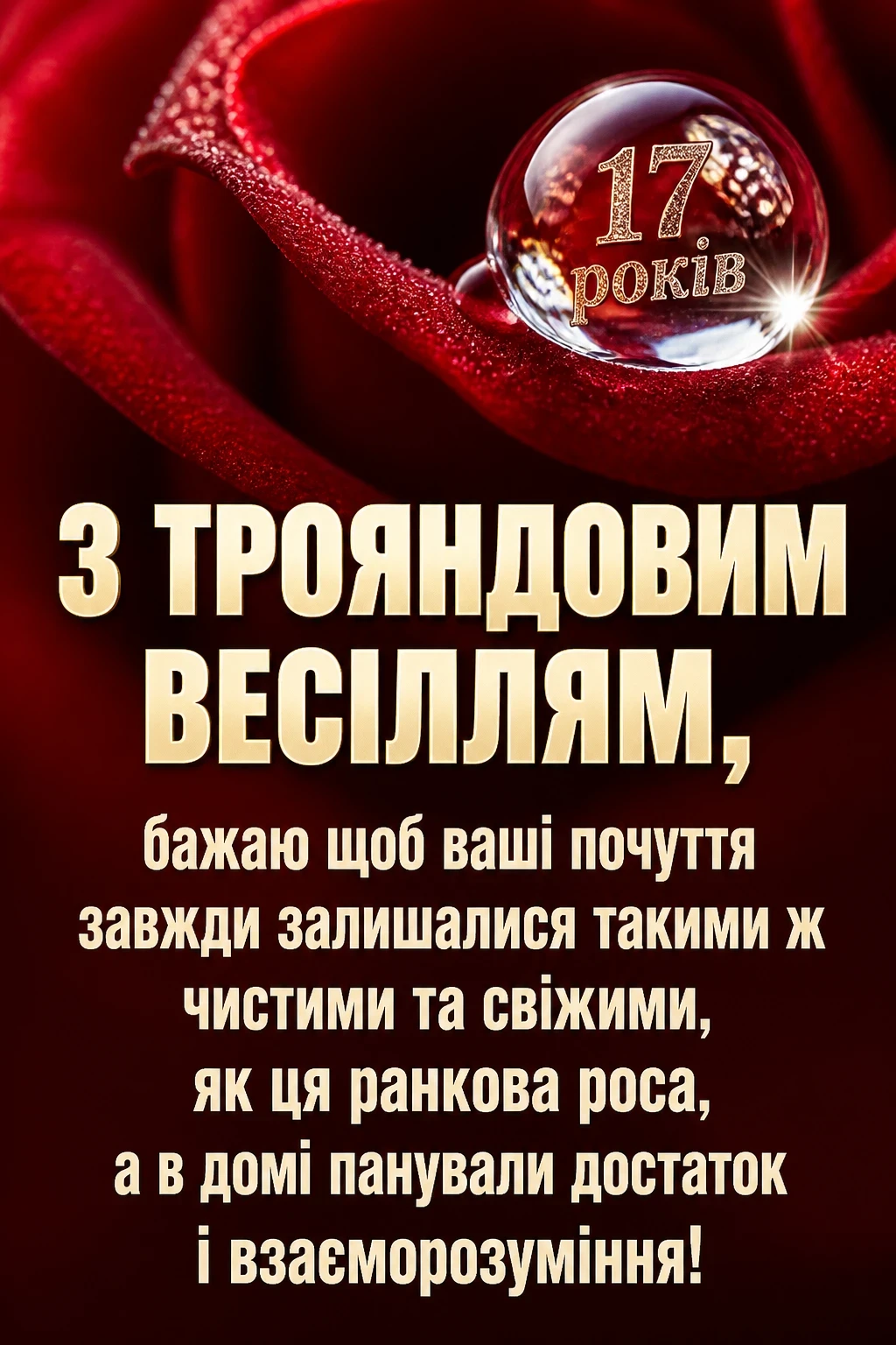 17 років трояндове весілля привітання