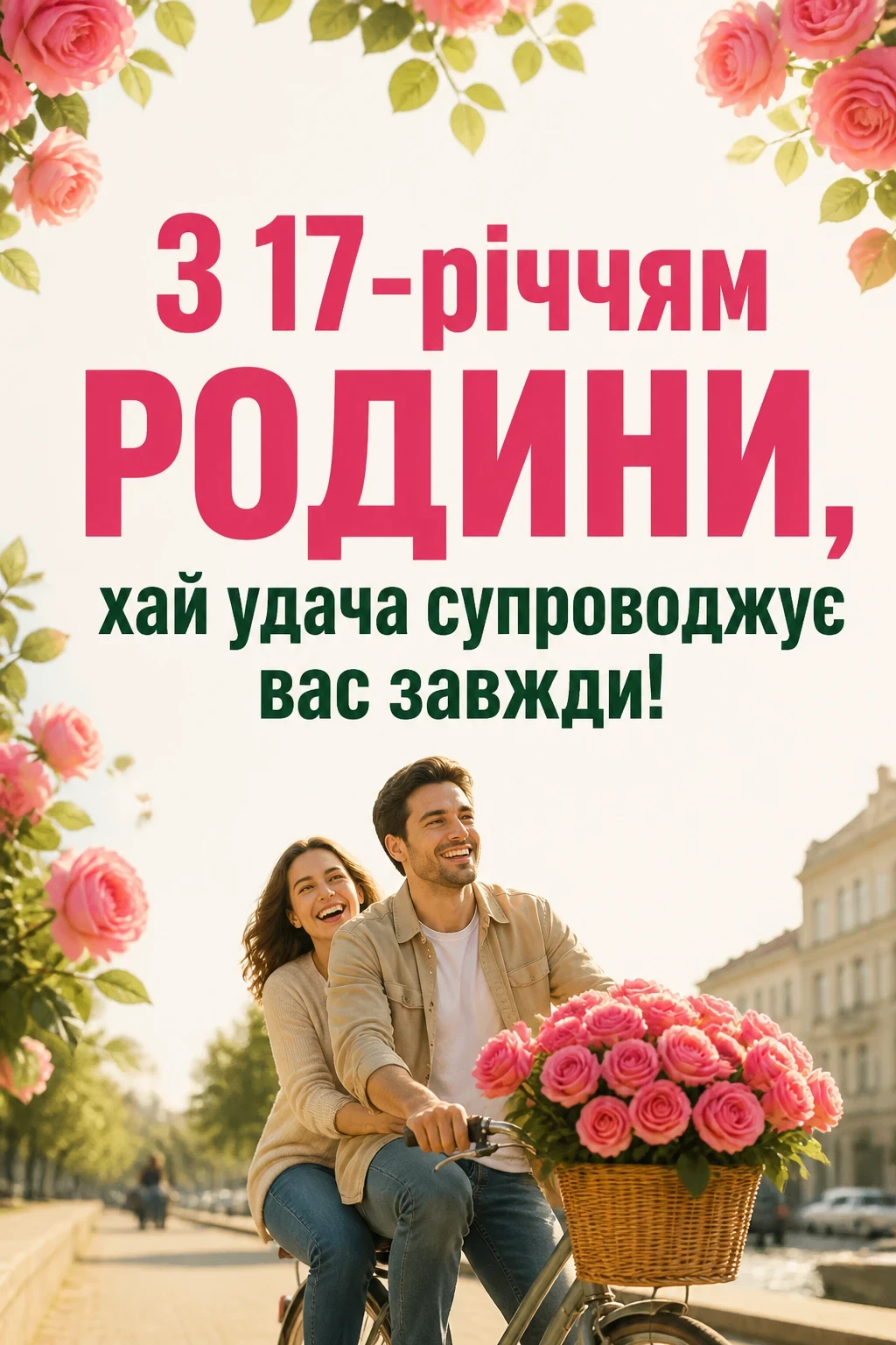 17 років трояндове весілля привітання