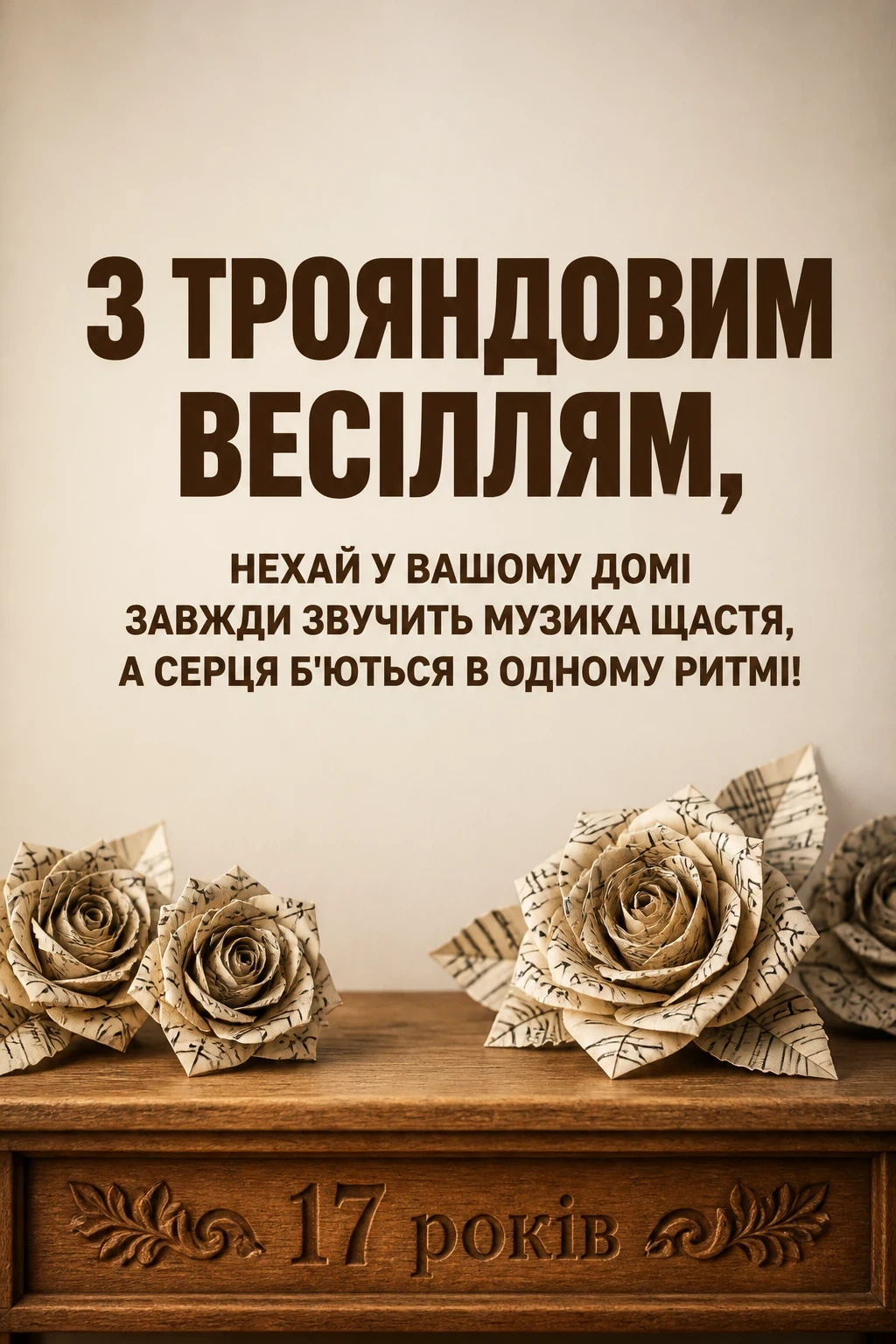 17 років трояндове весілля привітання