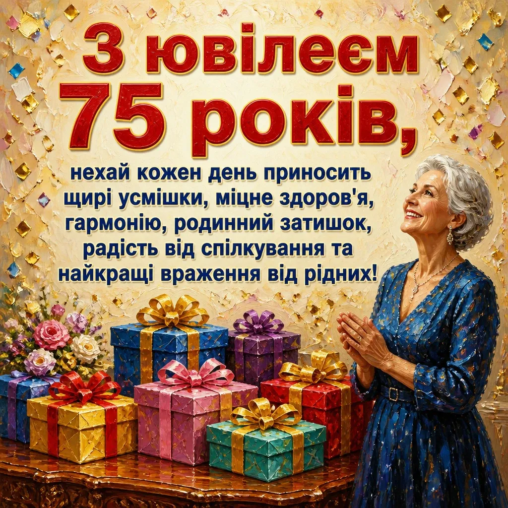 привітання з 75 річчям жінці