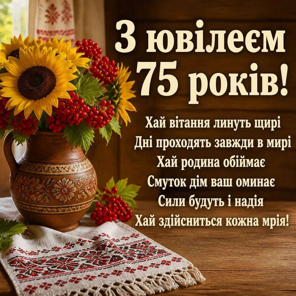 привітання з 75 річчям жінці