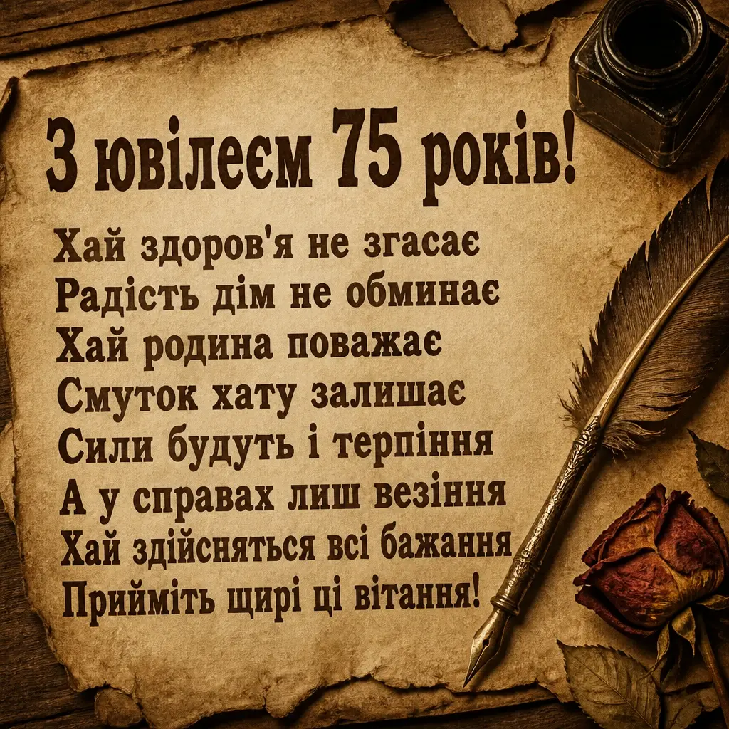 привітання з 75 річчям жінці